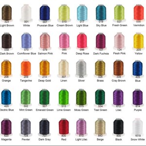 May include: A color chart of embroidery floss with 24 different colors, each color is labeled with a number and a name. The colors include light brown, white, Prussian blue, cream brown, light blue, sky blue, fresh green, vermilion, dark brown, cornflower blue, salmon pink, pink, deep rose, dark fuchsia, flesh pink, yellow, orange, tangerine, deep gold, linen, silver, brass, cray brown, blue, electric blue, mint green, emerald green, lime green, moss green, teal green, lilac, purple, magenta, pewter, dark gray, red, light lilac, beige, black, and snow white.