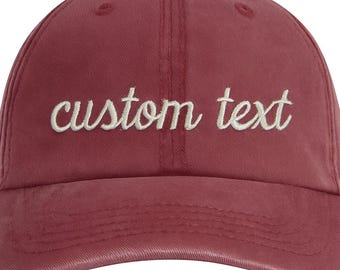 Gorra bordada con texto personalizado, Tu texto aquí, Gorra con frase original, Gorra de béisbol vintage, Gorra vintage personalizada, Regalo personalizado, Gorra de papá personalizada