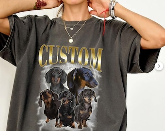 Custom Pet Portrait T-Shirt, Dog Lover Gift, Personalized Dog Shirt