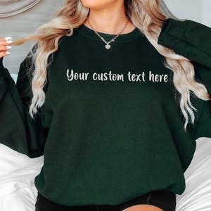 personalised Embroidered Crewneck with custom text/Slogan, Gift idea, Custom embroidered sweatshirt , oversized  jumper, Clothing, Gift for