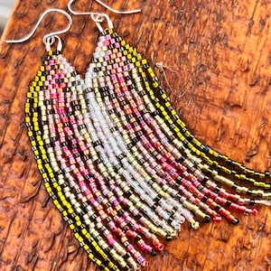 Rainbow Trout Fringe Earrings Brick Stitch Pattern Download