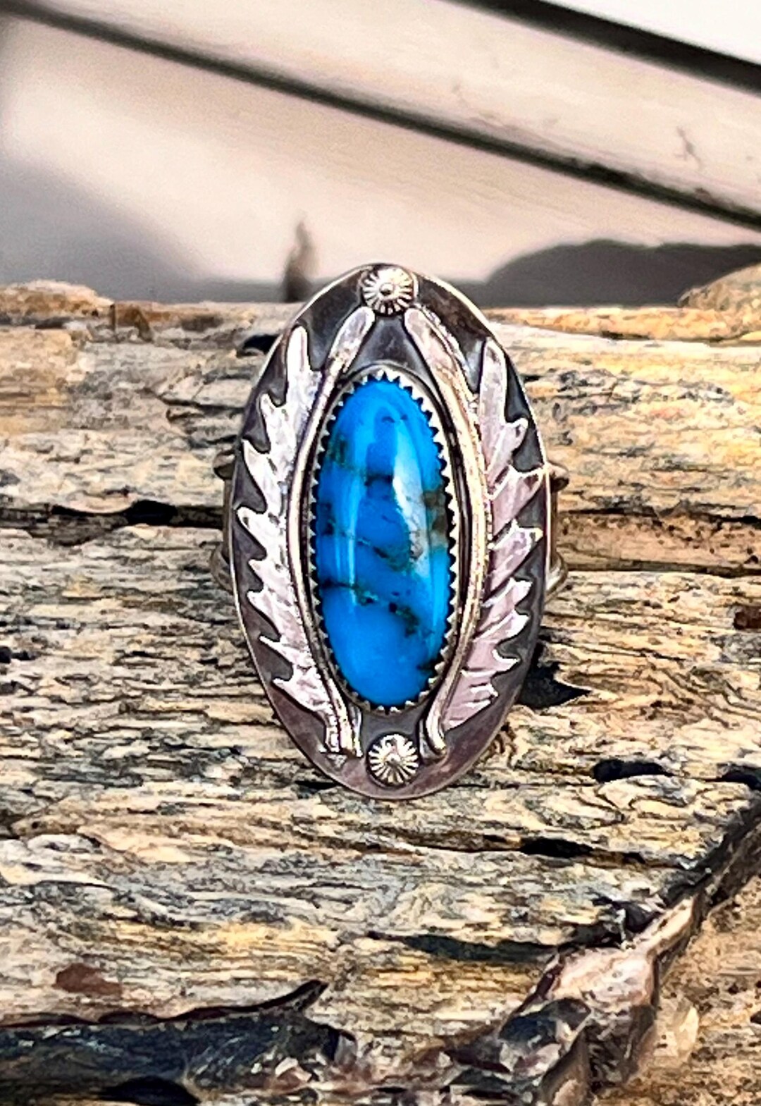 Royal Kingman Turquoise Statement Ring Size 8 3/4 - Etsy