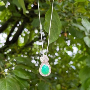 Rose Cut Australian Chrysoprase Pendant