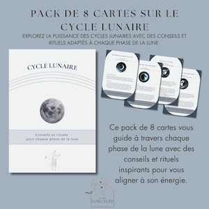 Pacchetto di 8 carte del ciclo lunare: guida spirituale e rituali per l'allineamento energetico | PDF e JPEG A5 scaricabili