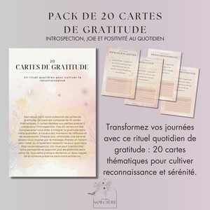 Pack de 20 Cartes de Gratitude | Pour développement personnel et bien-être émotionnel | Cultiver la gratitude et l’introspection | PDF A5