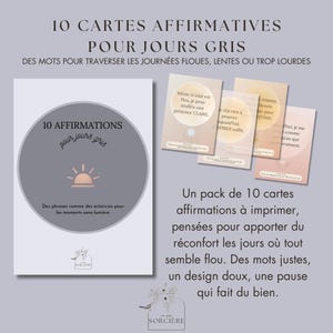 Cartes affirmations bien-être à imprimer | introspection et développement personnel PDF | pour se recentrer les jours de fatigue mentale -A6