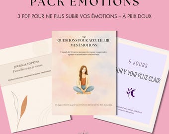Emotions Pack PDF | Journal, A4 notebook and A5 cards to manage your emotions | Printable personal development