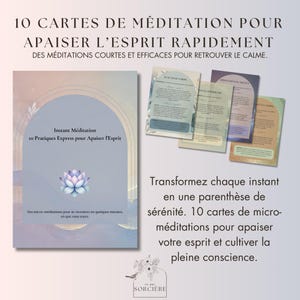 Cartes de Micro-Méditations PDF | 10 Exercices Rapides pour Apaiser l’Esprit et Se Recentrer | Développement Personnel, Bien-Être