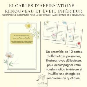 Cartes Affirmations Renouveau PDF | Cartes développement personnel ésotérique | Mantras confiance & abondance imprimables
