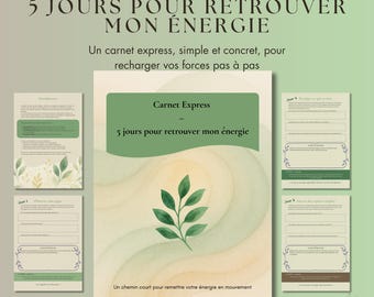 5-daags energiedagboek | Express Introspectie en notitieboek voor persoonlijke ontwikkeling | A4-formaat PDF, wellnesstool