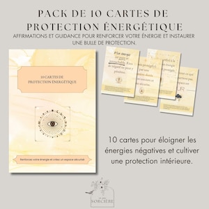 Cartes de Protection Énergétique – Affirmations et Conseils – Renforcez votre énergie positive et éloignez le négatif – téléchargeable A5