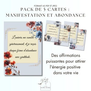Pack Affirmations Manifestation | Cartes ésotériques pour attirer l’abondance | Format A5, PDF et JPEG téléchargeables