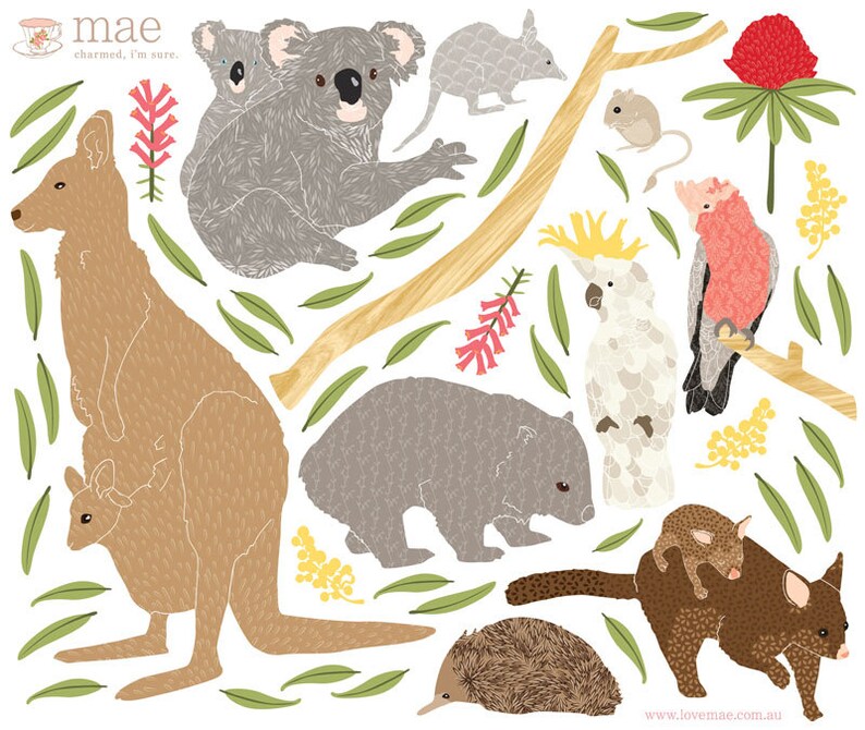 Fabric Wall Decals Australiana no Pvc Etsy