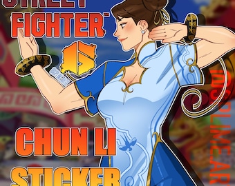 Chun Li Street Fighter 6 Sticker | Water-Resistant Anime Decal
