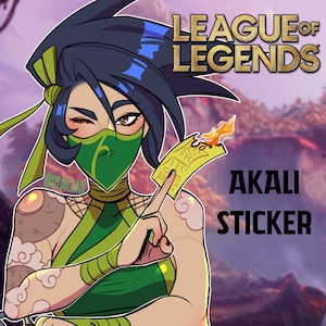 League of Legends Akali Sticker | LOL | Cute Vinyl Sticker | Anime Sticker | Game Sticker | Water Resistant