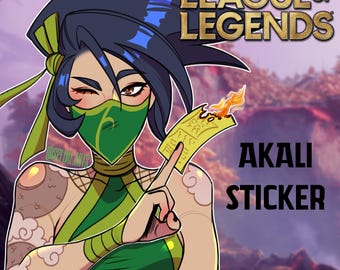 League of Legends Akali Sticker | LOL | Cute Vinyl Sticker | Anime Sticker | Game Sticker | Water Resistant