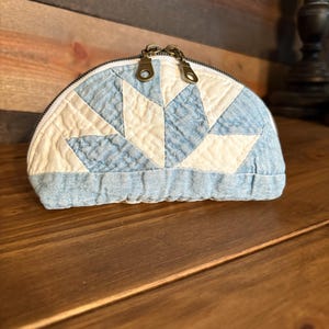 Antique Quilt Pouch - Coin Purse - Vintage Quilt - Repurposed - Cosmetic Bag