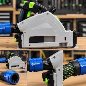 Staubdüse und Anschluss für Staubsauger | Kompatibel mit Festool TS 55 | Cleantec 27 mm | Anpassbarer Schlauch | STD3DPRO