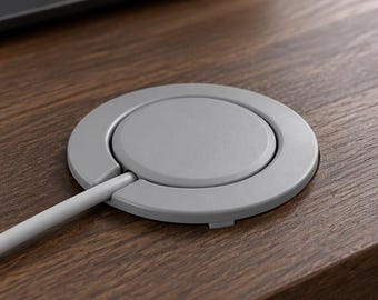 DIY inset frame for Apple Watch charger on furniture and tables