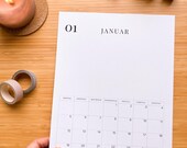 Kalender 2026 deutsch ausdrucken und selbst gestalten | Druckvorlage | Printable DIY Wandkalender | DIN A4 PDF