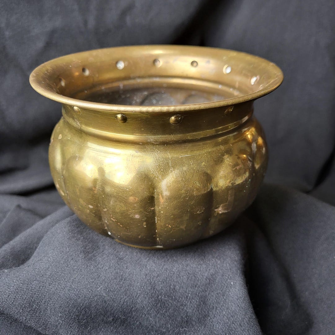 Vintage Brass Cauldron or Planter Made in India Etsy