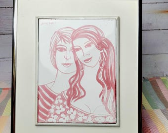 Charles Sucsan Enameled Tile Portrait: 1970s Canadian Ceramic Art