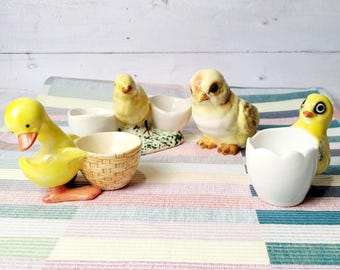 Choice of 4 1950s Easter Egg Cups - Chick Themed