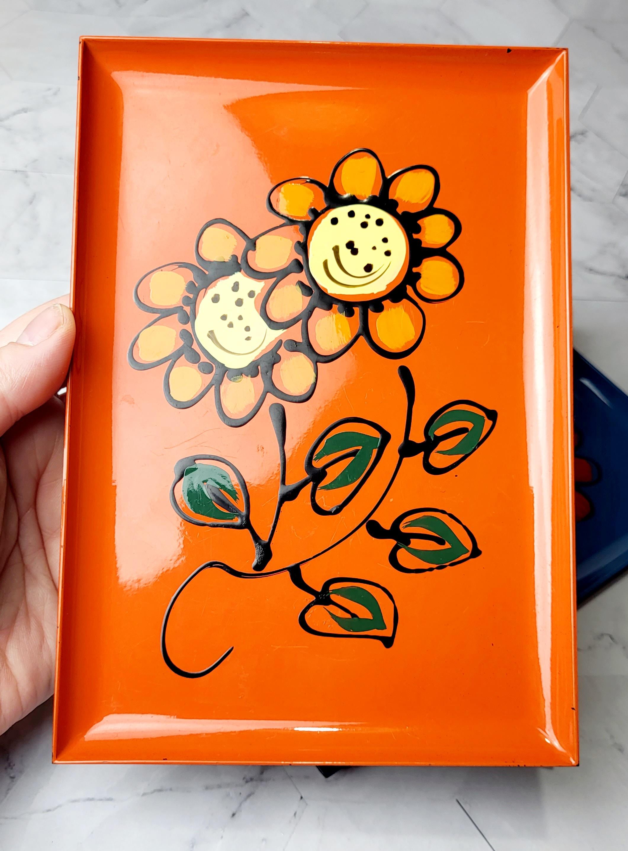 ヴィンテージ 漆塗り トレー：花柄 3個セット - Etsy 日本