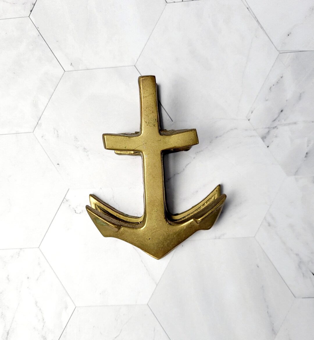 Antique Brass Nautical 7.5x 5 Ships Boat Balance Anchor Paperweight