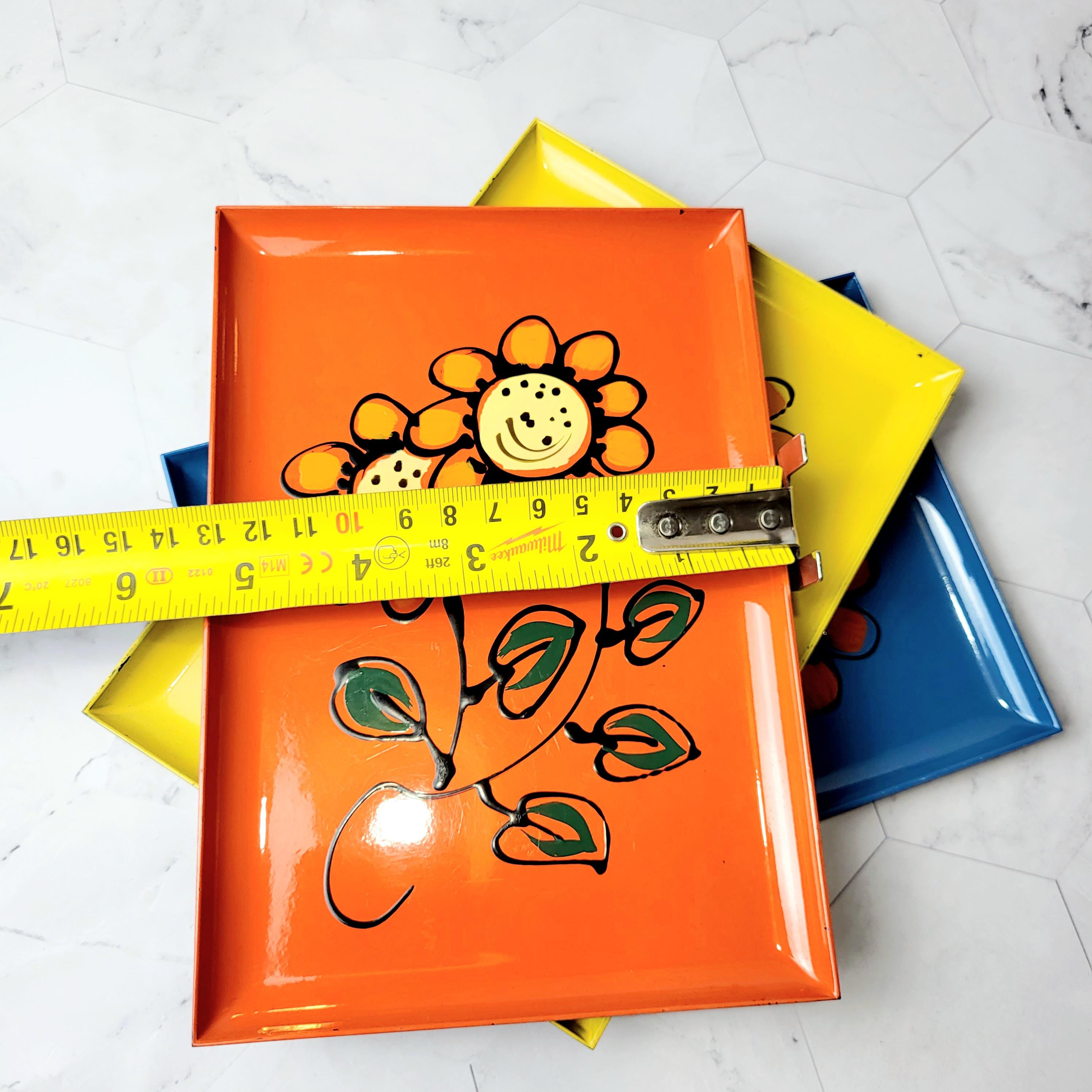 漆塗り 花柄 トレイ ヴィンテージ 漆塗り トレー：花柄 3個セット - Etsy 日本