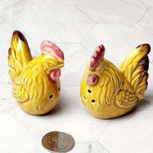 Pair of Vintage Yellow Chicken Salt and Pepper Shakers