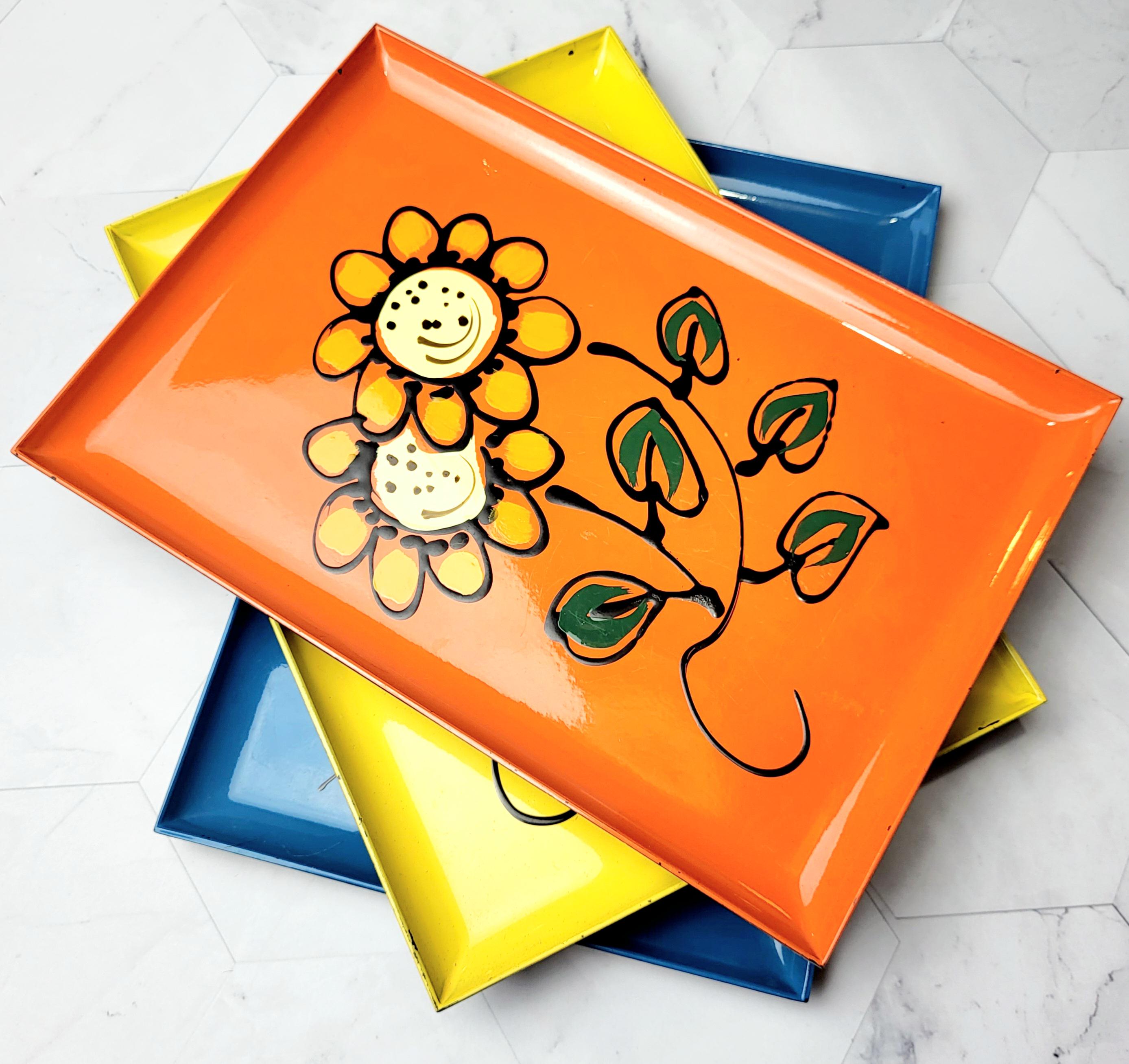 ヴィンテージ 漆塗り トレー：花柄 3個セット - Etsy 日本