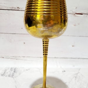 Vintage Brass-Colored Metal Goblet