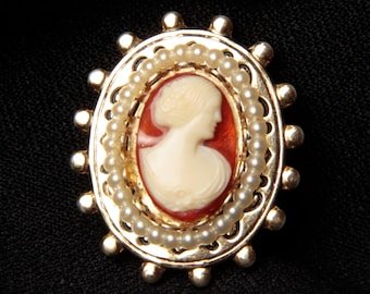 Vintage Cameo Brooch or Pendant, Believed to be Sarah Coventry (Unmarked)