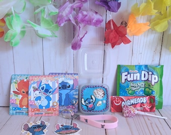 Kids Stitch Themed Party Favor Birthday Gift Bag Ocean Theme Playdough Sensory Cup Hawaiian Island Goodie Bag With Candy