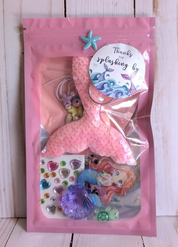 Mermaid Gift Bag Prefilled With DIY Bracelet Kit or Finished Bracelet Party Favor