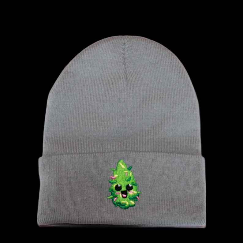 Nug Beanies - 8 Colors! - Weed Nug Beanie - Winter Beanie - Warm Beanie - Cozy Beanie Light Grey
