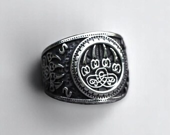 Bague Amérindienne En Argent Sterling Avec Œil De Tigre - Taille 50, Signée Jay, Occasion