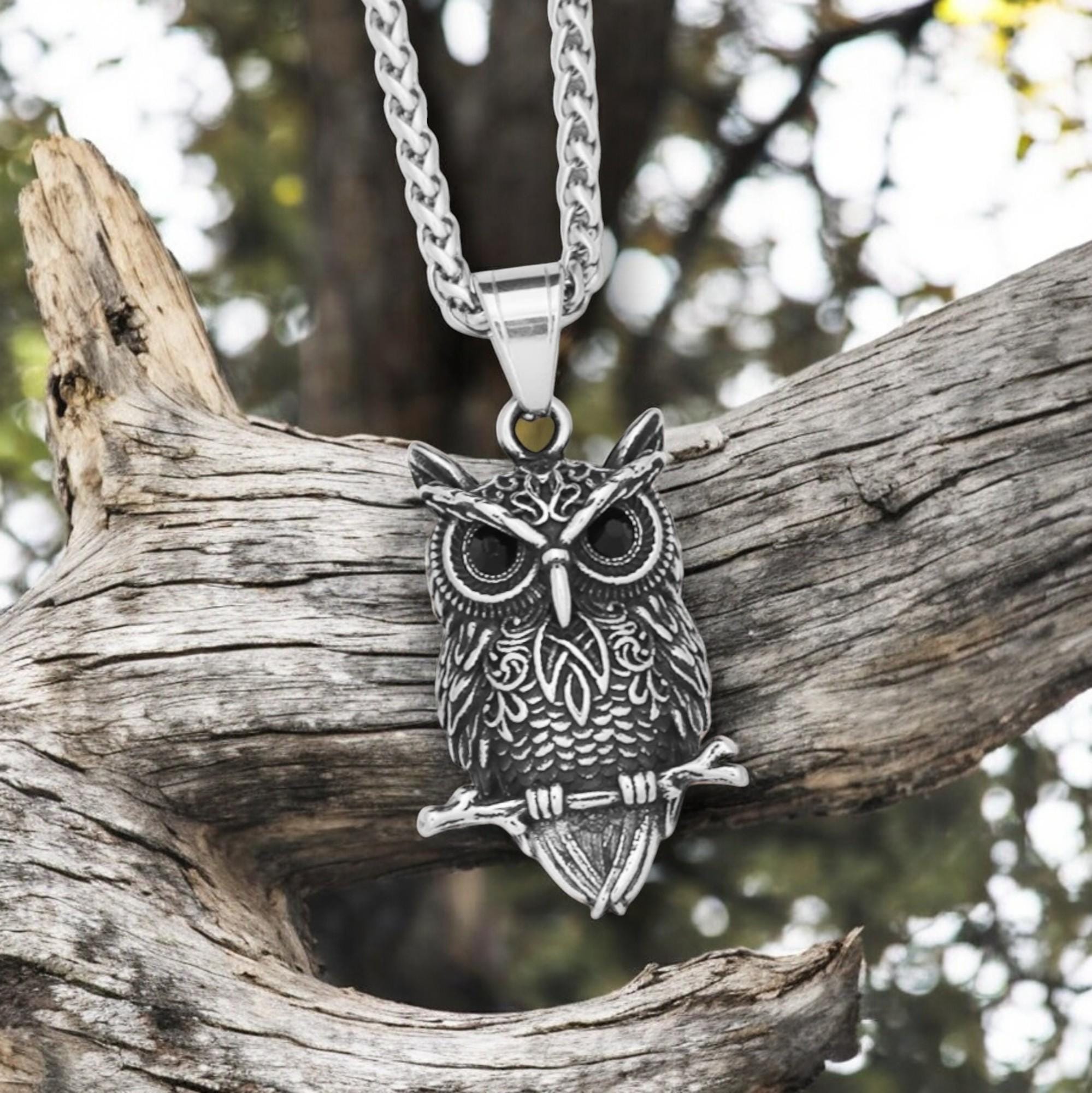 Athena Owl Necklace, Greek Mythology Jewelry, Wisdom Symbol Pendant, Goddess Athena Inspired Gift, O