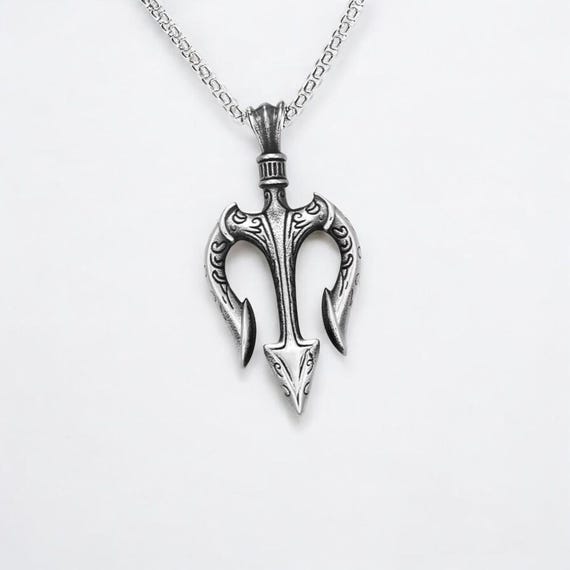 Trident Necklace | Poseidon Necklace | Greek Mythology Jewelry | Stainless Steel Pendant | Unisex Necklace