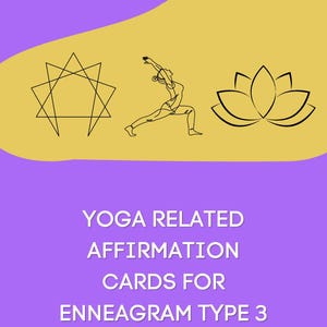 12 Cartões de Afirmação Relacionados à Ioga para o Eneagrama 3 - Mantras Conscientes para o Realizador - Conjunto de 12 Cartões e Capa em 2 Tamanhos - PDF para Impressão