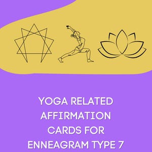 12 Cartões de Afirmação de Yoga para o Eneagrama 7 - Mantras de Atenção Plena para Entusiastas - Conjunto de 12 Cartões e Capa em 2 tamanhos - PDF para impressão