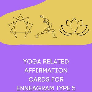 12 carte di affermazione yoga per l'Enneagramma 5 - Mantra consapevoli per l'osservatore esperto - Set di 12 carte più copertina in 2 dimensioni - PDF stampabile
