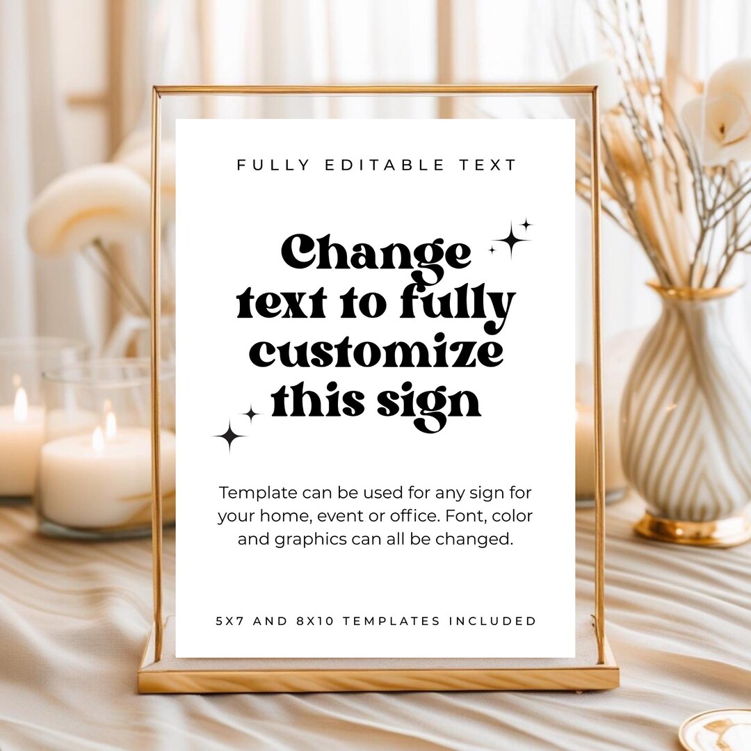 Simple Sign Sample Simple Customizable Sign, Editable Canva Template DIY Printable Sign ...