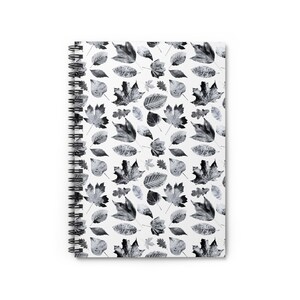 Autumn Spiral Notebook / Fall Journal / Black & White Notebook