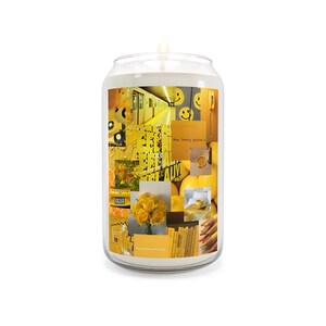Vela con forma de tablero de visión de color amarillo vibrante / Vela perfumada personalizada para inspirarse / Cera de soja natural con una duración de combustión de 70 a 80 horas / 13,75 oz