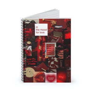 Diario estético con tablero de visión rojo / Encuadernación en espiral, líneas anchas / Collage de fotos motivacionales / Inspiración diaria / Tablero de estado de ánimo