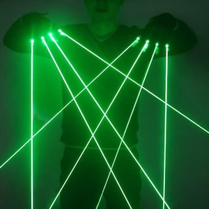 Guanti laser verdi / Guanti per spettacoli di luci a LED / Guanti per rave / Guanti per DJ / Guanti per spettacoli sul palco