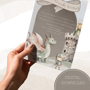 Dragons Knights and Princesses Kids Party Pack | Digital Download | Invitations, Decorations, Games & More | Fairy Tale Birthday