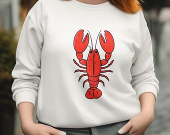 Hummer Sweatshirt Grafik Fischer Ästhetik Seafood Geschenk Maritimes Shirt Nautisches Sweatshirt Fischer Kern beachy Pullover Küstenpullover